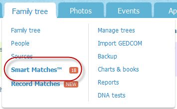 Smart Matches menu