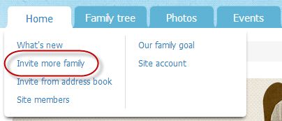 Put tooltip here Invite More Family